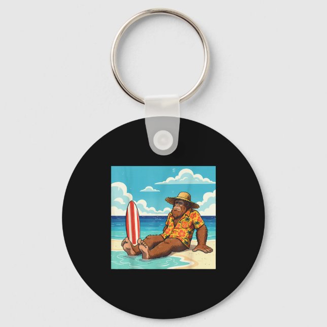 Bigfoot-Strand-Surfboard  Schlüsselanhänger (Vorderseite)