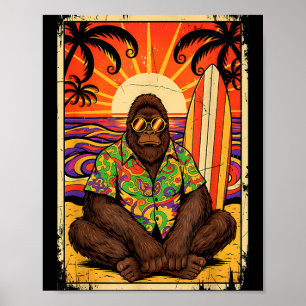 Bigfoot-Strand-Surfboard Vintage Poster