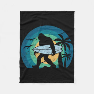 Bigfoot Surfen Lustiger Sasquatch Yeti Surf Männer Fleecedecke