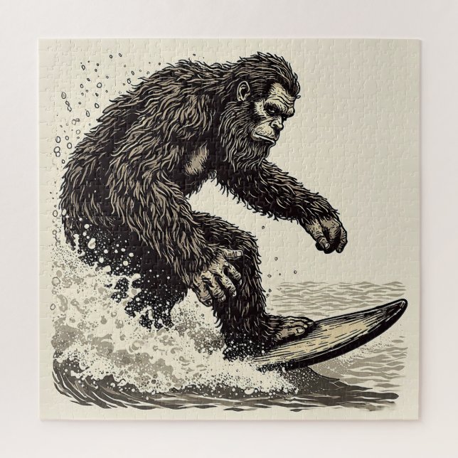 Bigfoot Surft Puzzle (Vertikal)