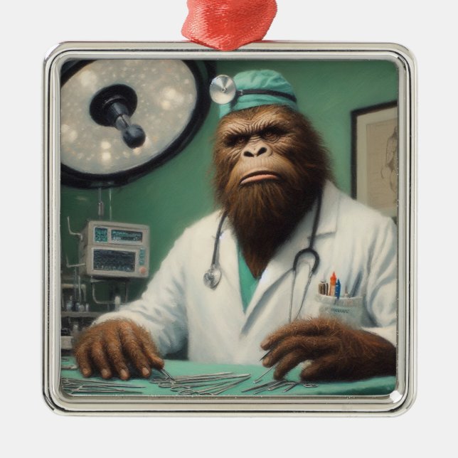 Bigfoot Surgeon Ornament Aus Metall (Vorne)