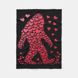 Bigfoot Süße Silhouette Herz Valentinstag Für Männ Fleecedecke