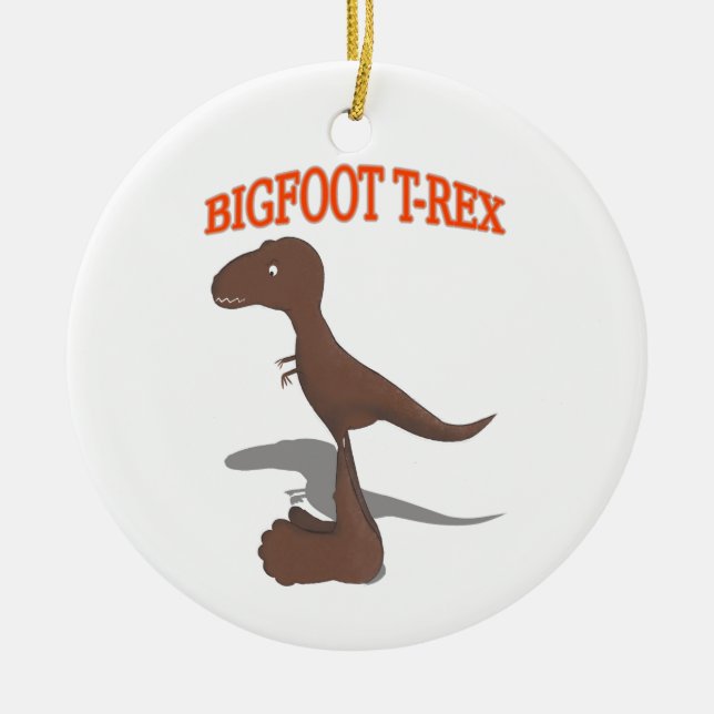 Bigfoot T-Rex Zeichnend Keramikornament (Vorne)