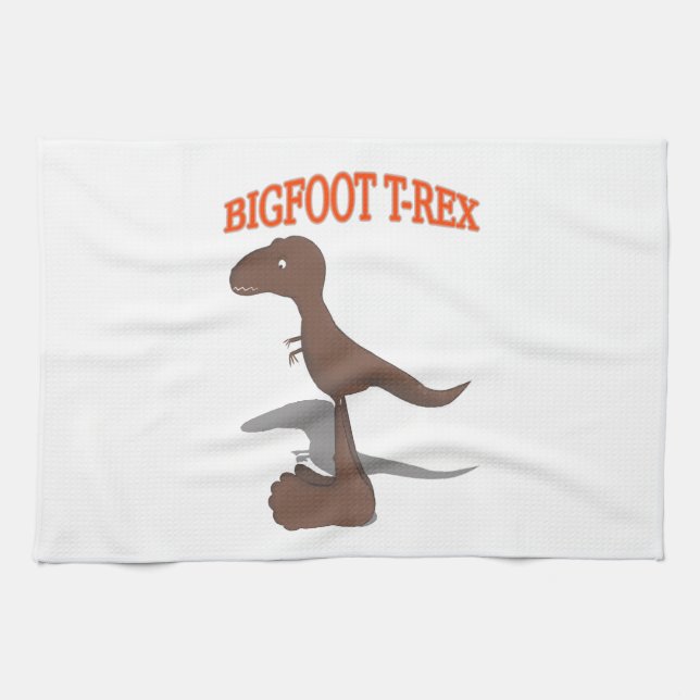 Bigfoot T-Rex Zeichnend Küchentuch (Horizontal)