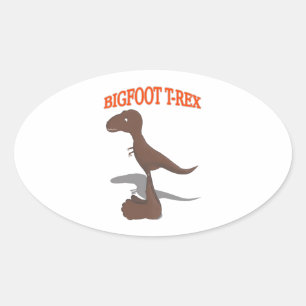 Bigfoot T-Rex Zeichnend Ovaler Aufkleber