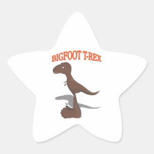 Bigfoot T-Rex Zeichnend Stern-Aufkleber
