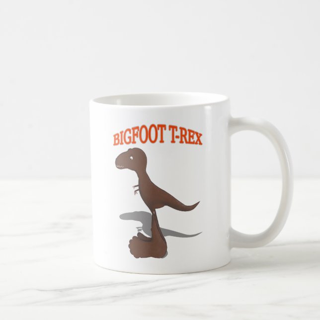 Bigfoot T-Rex Zeichnend Tasse (Rechts)
