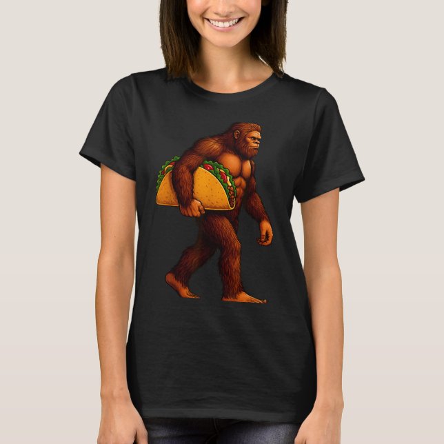 Bigfoot Taco Sasquatch Walking Taco Funny Shirt Me (Vorderseite)