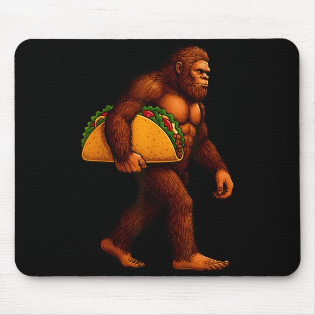 Bigfoot Taco Sasquatch Walking Taco Funny Shirt Me Mousepad (Vorne)