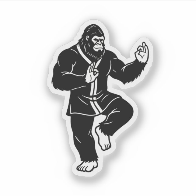 Bigfoot Tai Chi Aufkleber (Vorderseite)