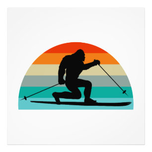 Bigfoot Telemark Skifahren Rainbow Fotodruck