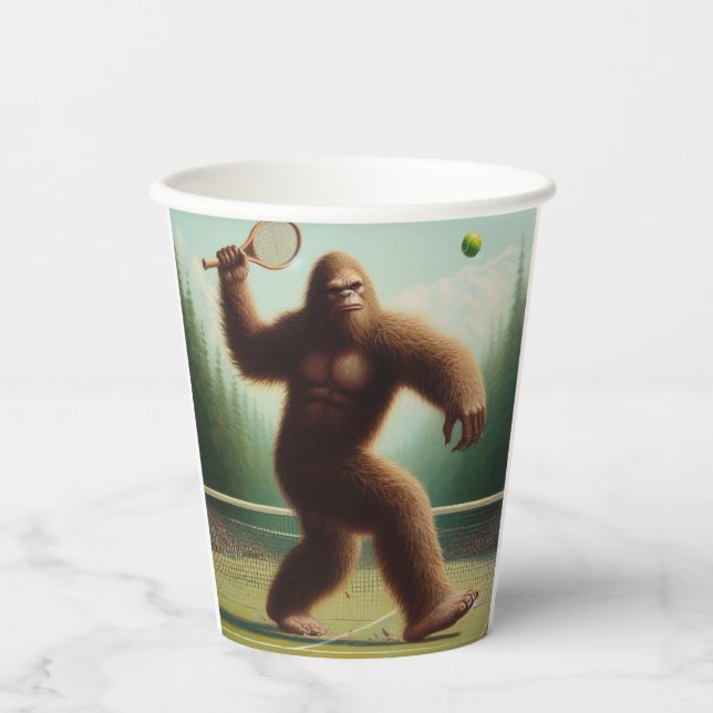 Bigfoot Tennis Pappbecher (Vorderseite)