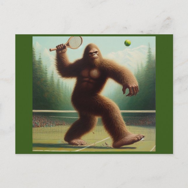 Bigfoot Tennis Postkarte (Vorderseite)