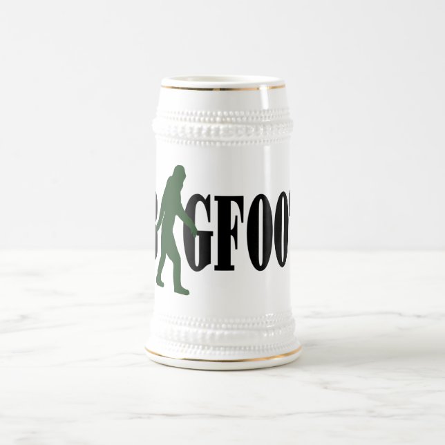 Bigfoot-Text u. grüne squatch Grafik Bierglas (Mittel)