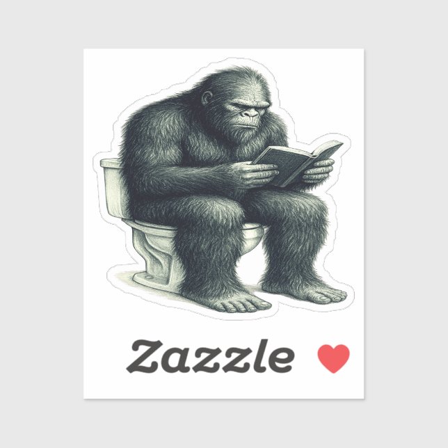 Bigfoot-Toilette  Aufkleber (Blatt)