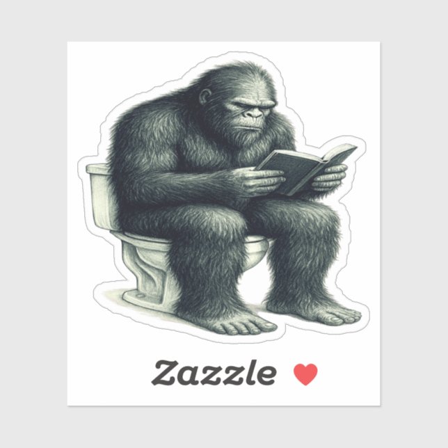 Bigfoot-Toilette  Aufkleber (Blatt)