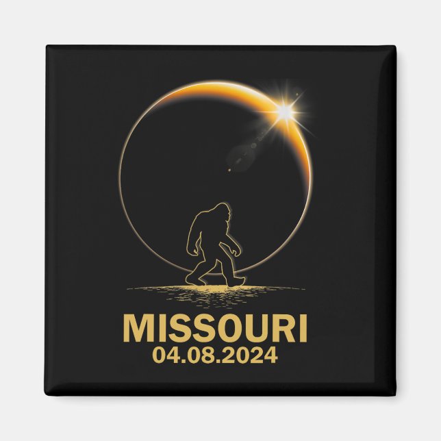 Bigfoot Total Solar Eclipse 4.08.2024 Missouri Magnet (Vorne)