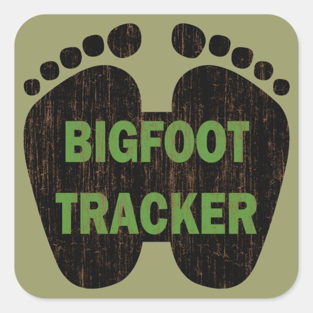 Bigfoot Tracker Quadratischer Aufkleber (Vorderseite)