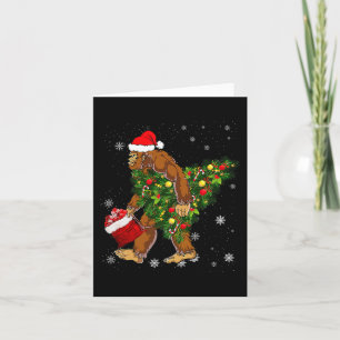 Bigfoot Tragend Weihnachtsbaum Sasquatch Glaube Karte