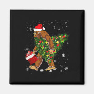 Bigfoot Tragend Weihnachtsbaum Sasquatch Glaube Magnet