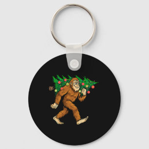 Bigfoot Tragend Weihnachtsbaum Sasquatch Glaube Schlüsselanhänger