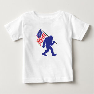 Bigfoot trägt die amerikanische Flagge Baby T-shirt