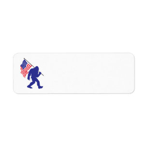 Bigfoot trägt eine amerikanische Flagge