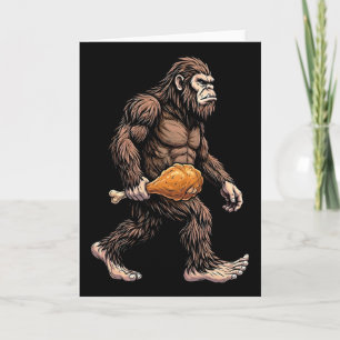 Bigfoot trägt Sasquatch-Liebhaber-Hähnchenschlegel Karte