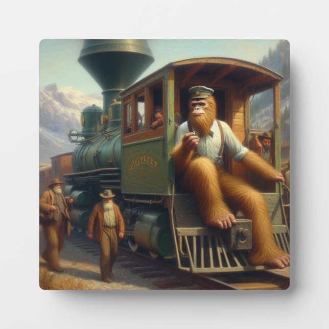 Bigfoot Train Engineer Fotoplatte (Vorderseite)