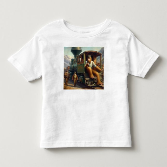 Bigfoot Train Engineer Kleinkind T-shirt (Vorderseite)