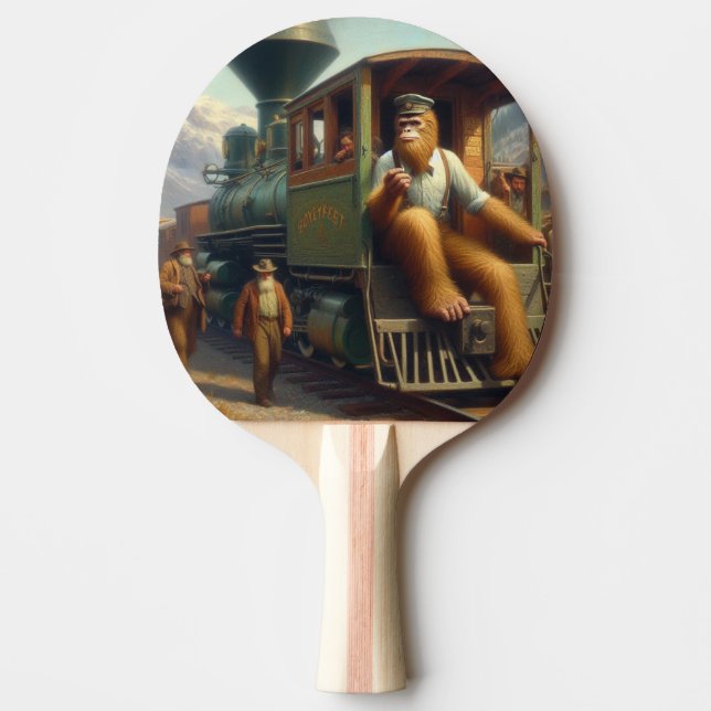 Bigfoot Train Engineer Tischtennis Schläger (Vorderseite)