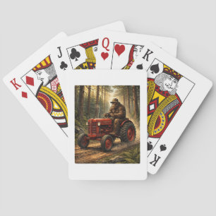 Bigfoot-Traktordesign für Farmer-Daddy-Bauernhof Spielkarten