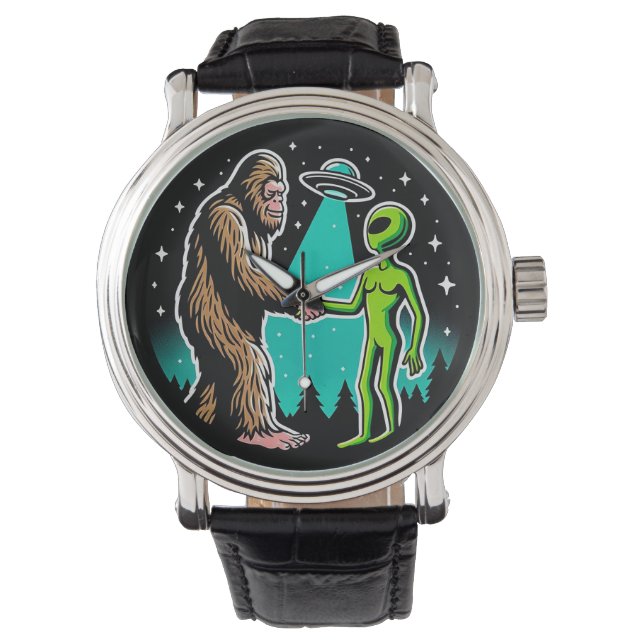 Bigfoot trifft Alien Armbanduhr (Vorderseite)