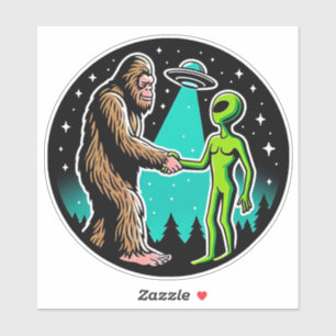 Bigfoot trifft Alien Aufkleber