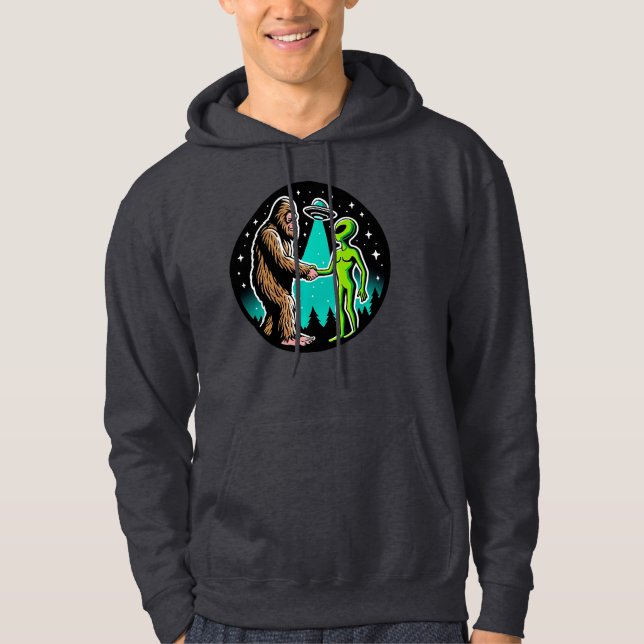 Bigfoot trifft Alien Hoodie (Vorderseite)