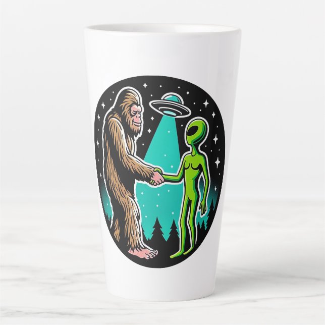Bigfoot trifft Alien Milchtasse (Vorderseite)