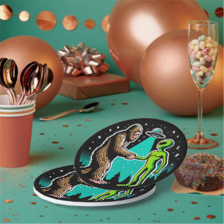 Bigfoot trifft Alien Pappteller