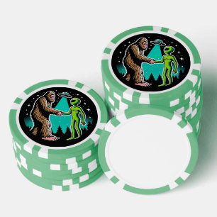 Bigfoot trifft Alien Pokerchips