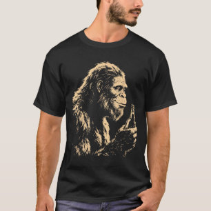 Bigfoot trinkt Bier lustige Sasquatch Retro-Kunst T-Shirt