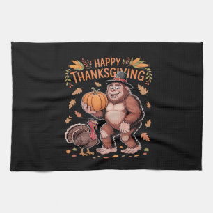 Bigfoot Turkey Pumpkin Erntedank Day Classic T- Geschirrtuch