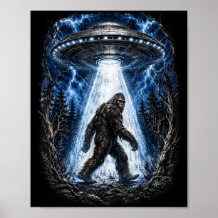 Bigfoot UFO Alien-Entführung lustig Sasquatch  Poster
