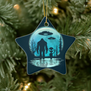 Bigfoot UFO Außerirdischer Keramik Ornament