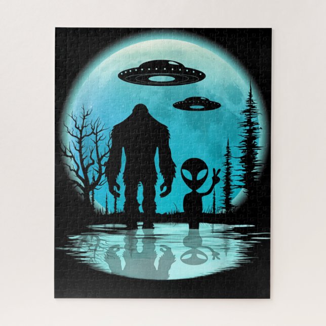 Bigfoot UFO Außerirdischer Puzzle (Vertikal)