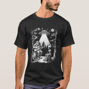 Bigfoot und Alien Campfire Natur für Liebe im Frei T-Shirt