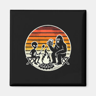 Bigfoot und Alien Camping Trinken Bier Magnet