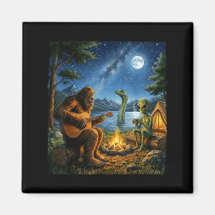 Bigfoot und Alien Loch Ness Lagerfeuer Sasquatch S Magnet