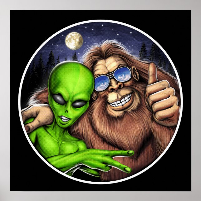 Bigfoot und Alien Poster (Vorne)