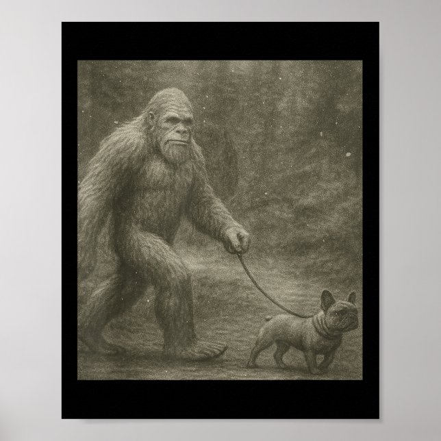 Bigfoot und Alien Sasquatch Selfie Poster (Vorne)