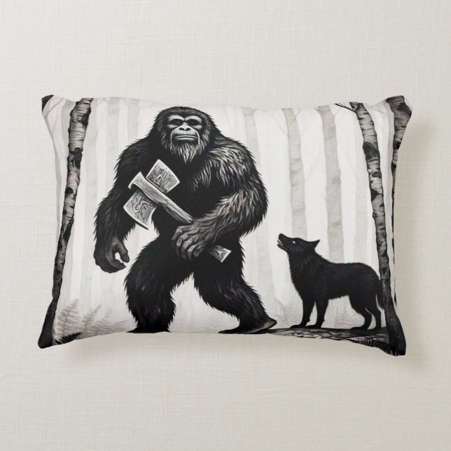 Bigfoot und Birch Tree Dekokissen (Rückseite)