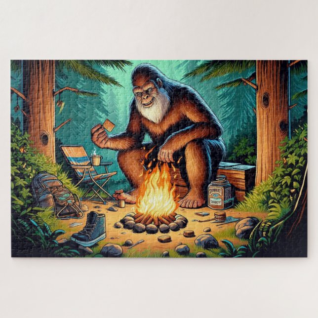Bigfoot und das Campfire S'mores, Bigfoot Campfire Puzzle (Horizontal)